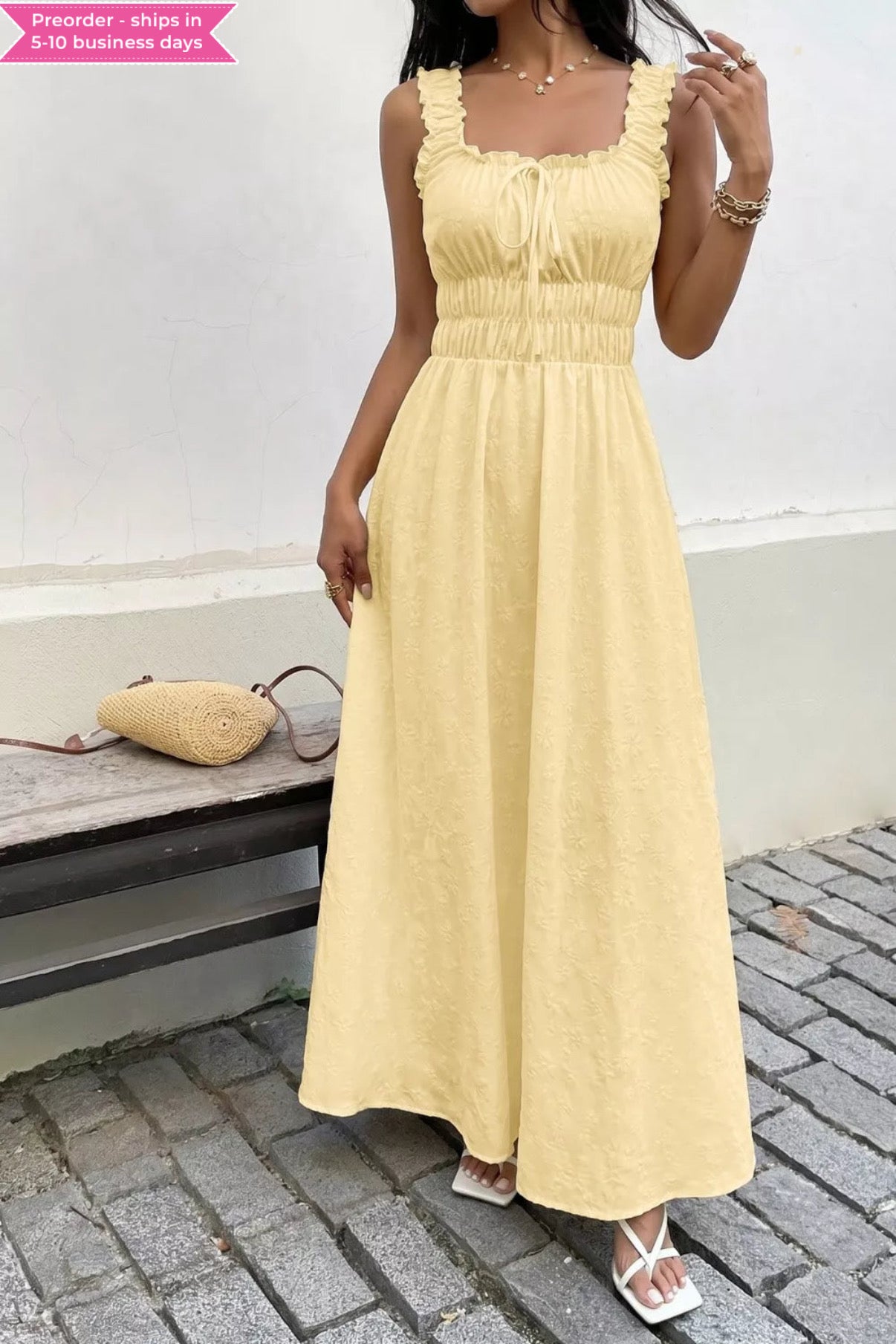 Square Neck Sleeveless Maxi Dress