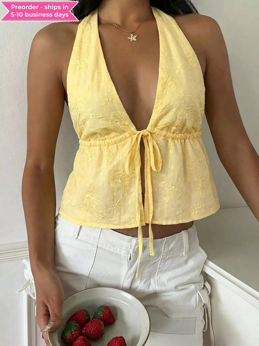 Tied Halter Neck Tank
