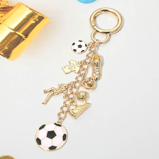 Soccer Charm Embellished Keychain Bag Charm