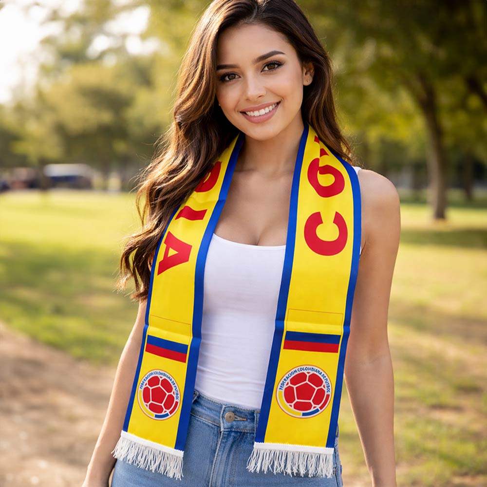 Colombia National Team World Cup Soccer Fan Fringe Scarf